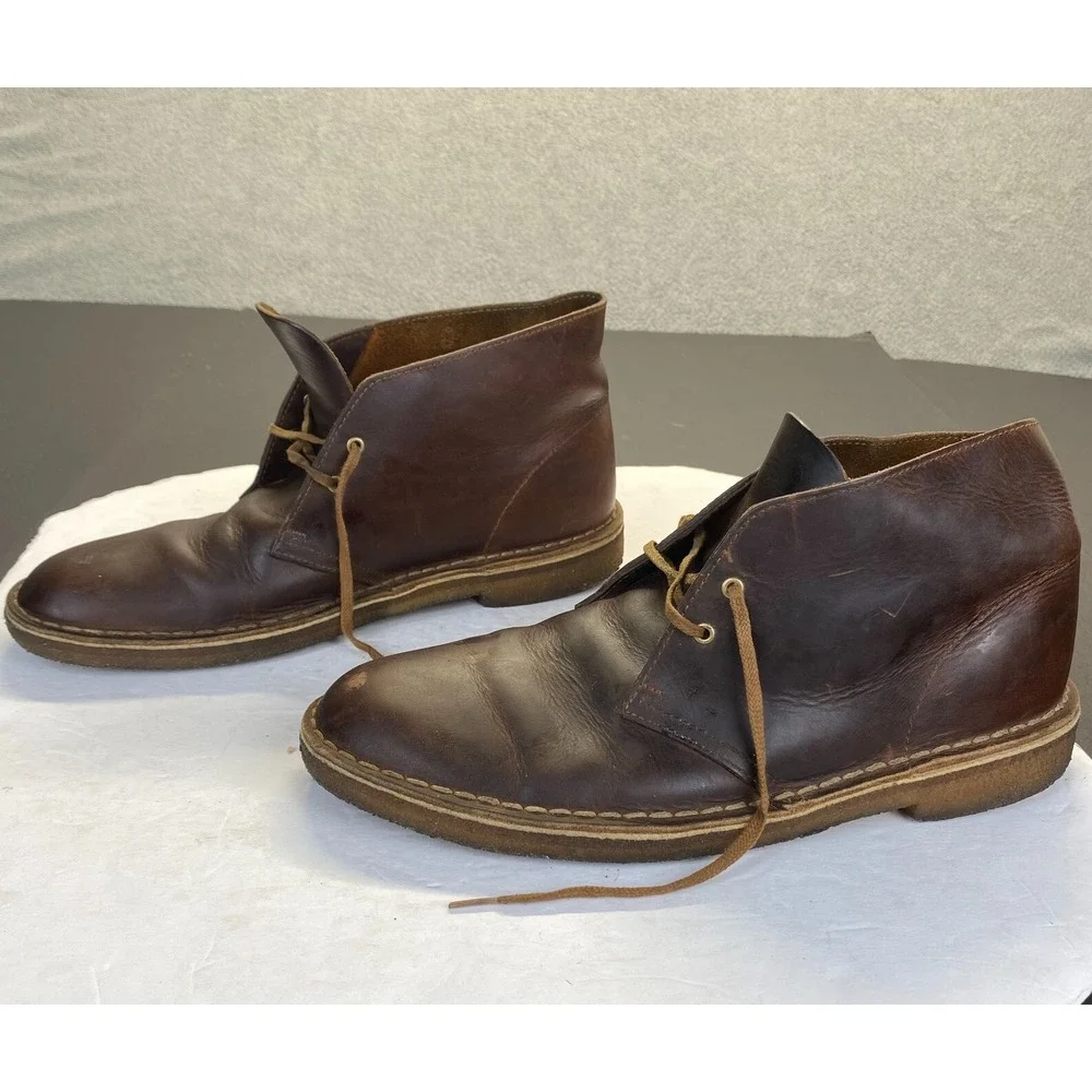 CLARKS Originals Desert Boot Brown‎ Leather Men's Size 10,Comfort,Ankle
